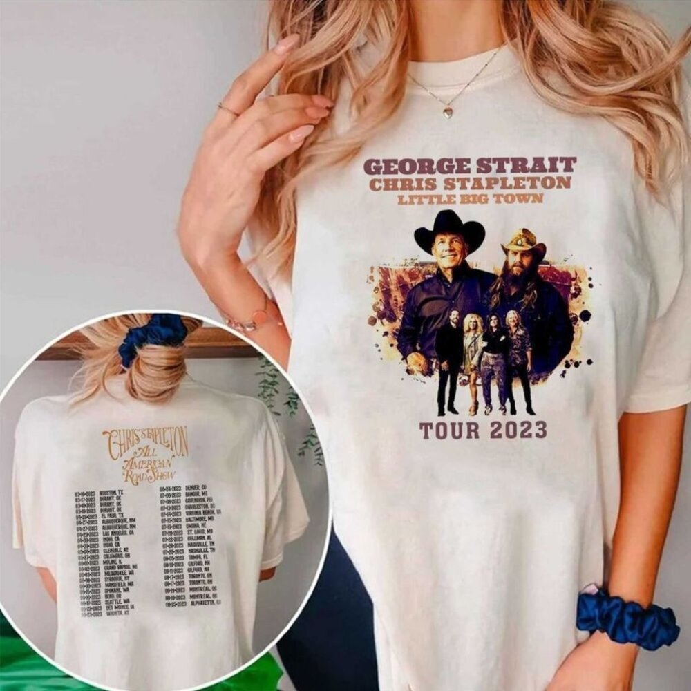 Chris Stapleton Little Big Town Music Tour 2 Sided Unisex T-Shirt 166